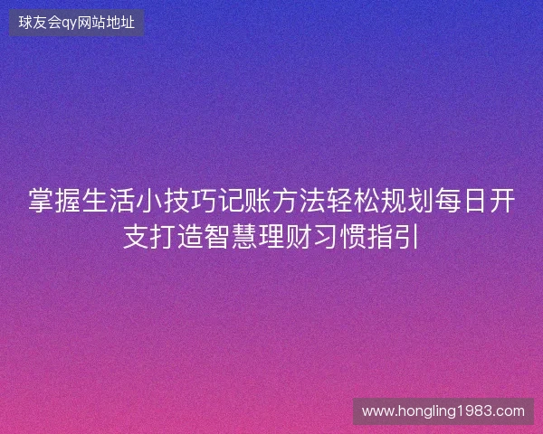 掌握生活小技巧记账方法轻松规划每日开支打造智慧理财习惯指引